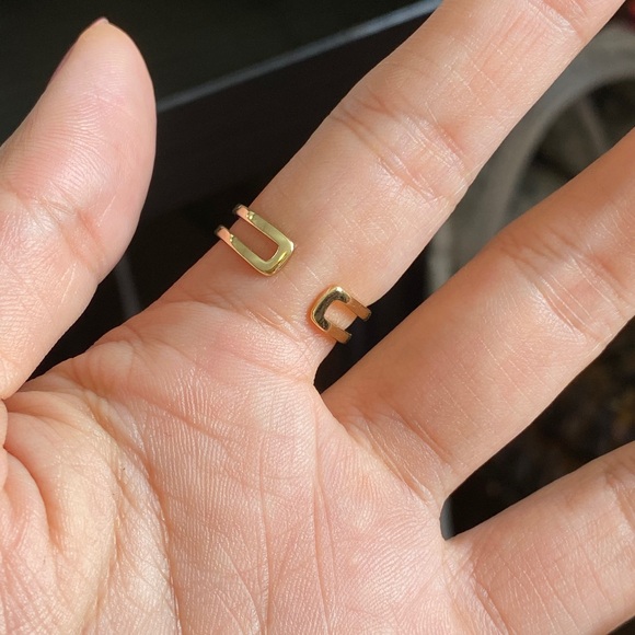 Gold Double Lines CZ Chunky Open Ring for Women Girls Anniversary … - Picture 3 of 6